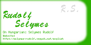 rudolf selymes business card